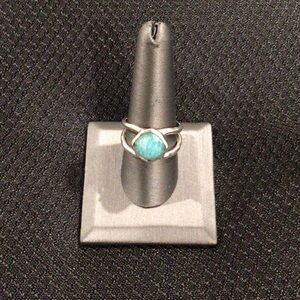 G & H Sterling Silver Ring with Amazonite size 9 1/2
